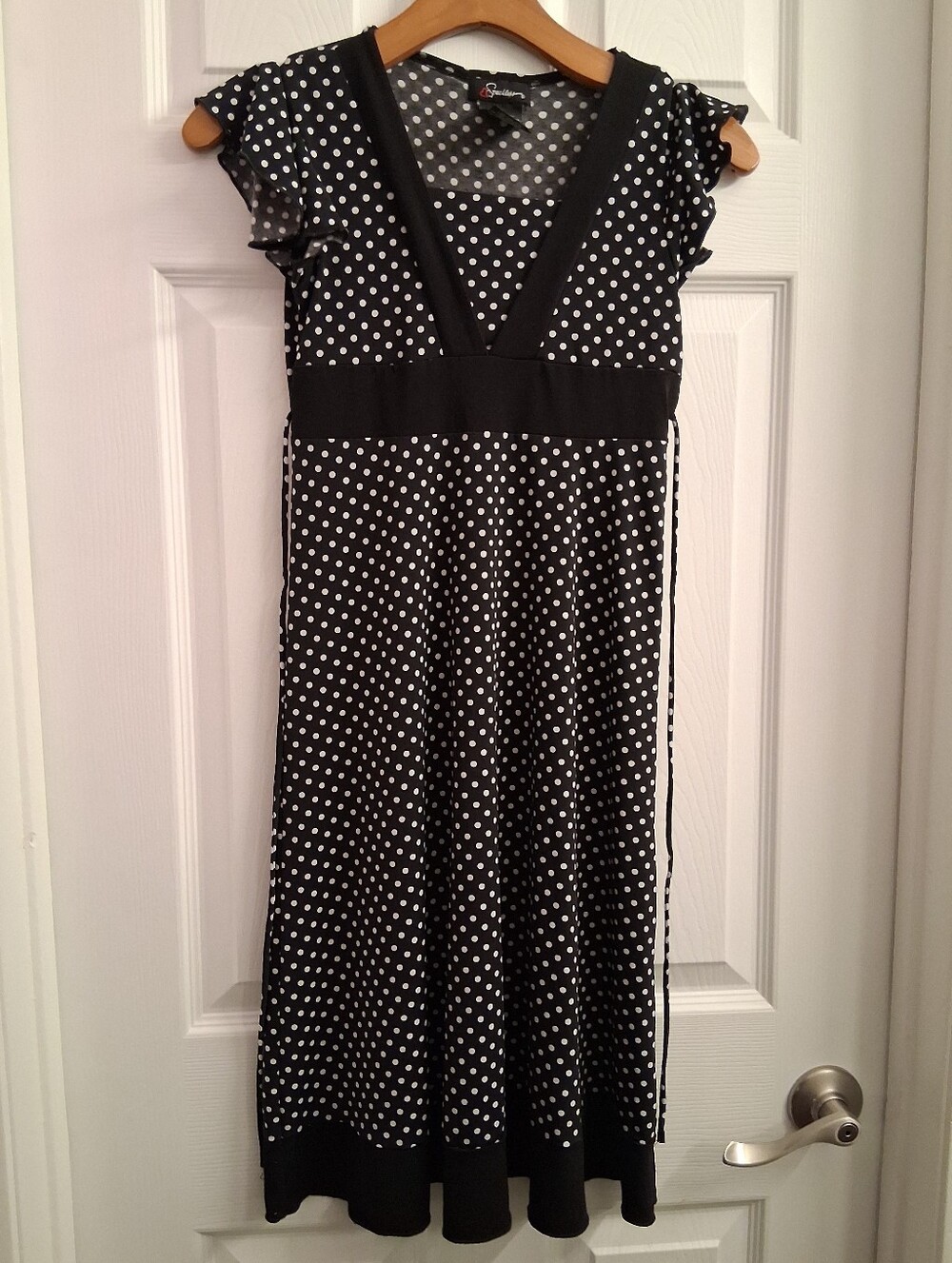 Vintage Girls Polka Dot Dress Black Size 10